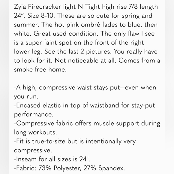 ZYIA 8-10 firecracker ombre light n tight legging - Picture 6 of 6